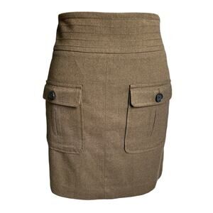 Loft Women’s Size 0 Military Green Academia 2 Pocket Knee Length Skirt‎